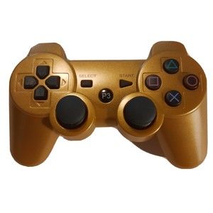 Wireless Controller Double Vibration Gamepad Joysticks for Playstation 3 - Gold
